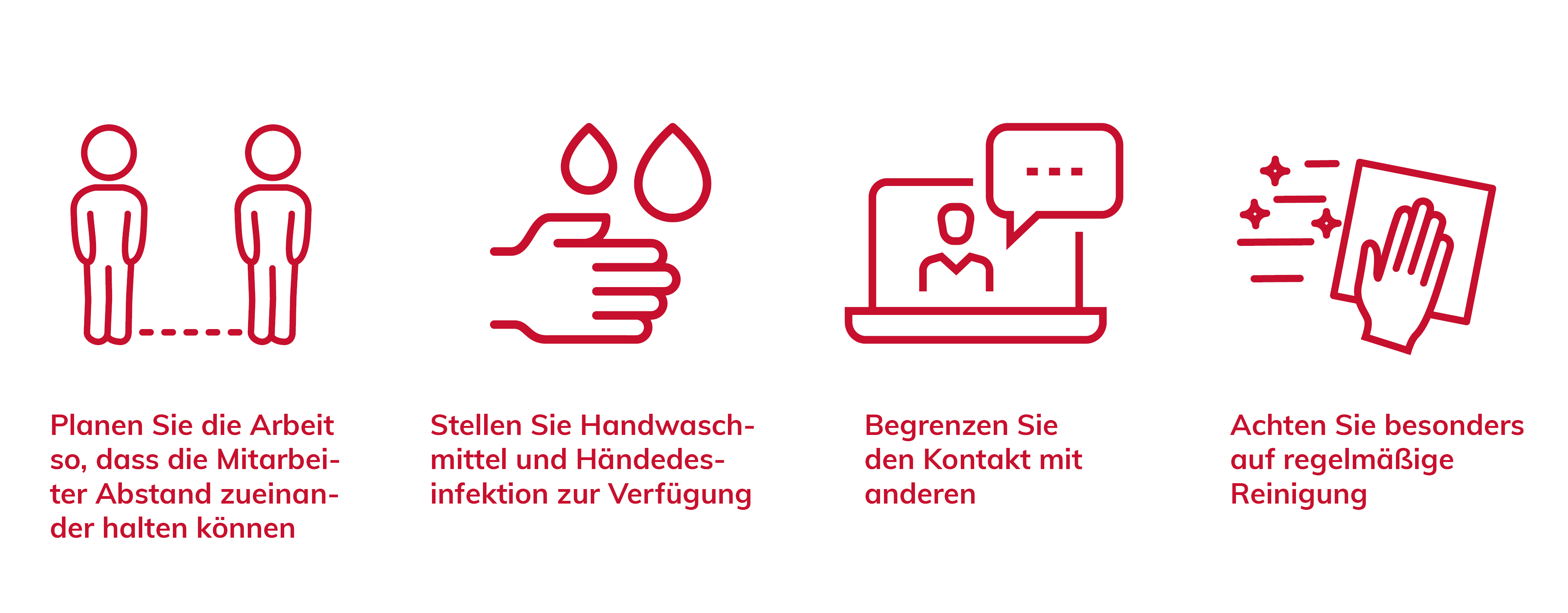 Planen Sie die Arbeit so, dass die Mitarbeiter Abstand zueinander einhalten können